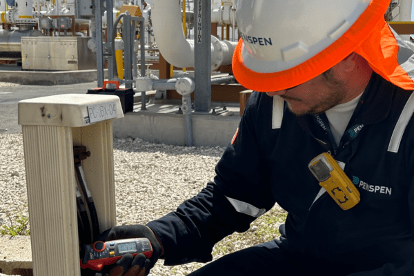 A Penspen employee in Mexico carries out an inspection