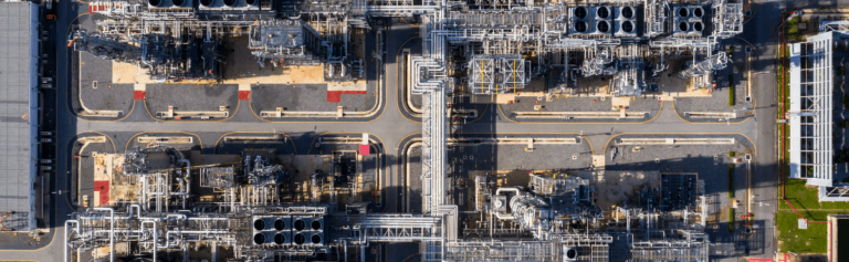 aerial image of industrial refinery