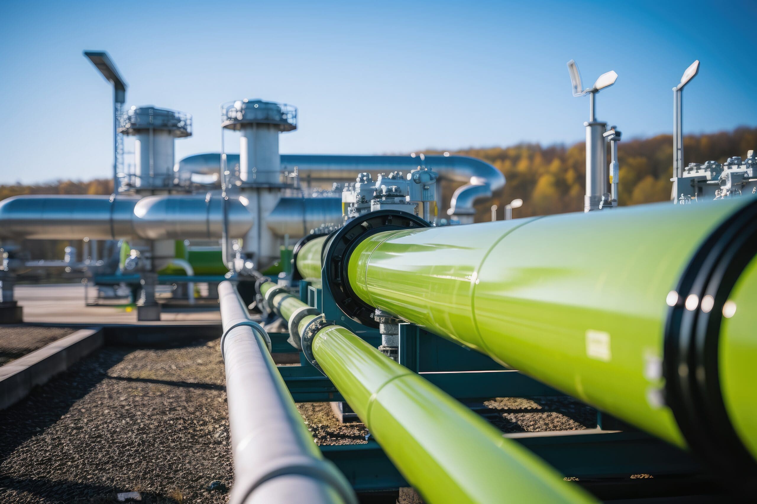 Hydrogen pipelines in a H2 facility